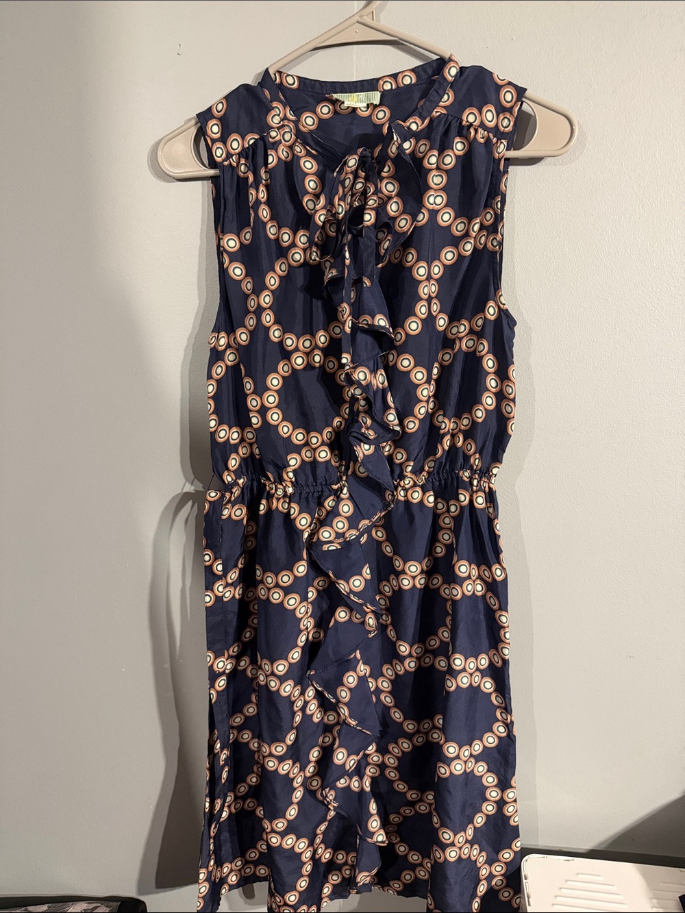 Anthropologie  Lil 100% Silk Ruffle Midi Dress Size 6